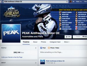 Peak Stock Car Dream Challenge Facebook Promotion